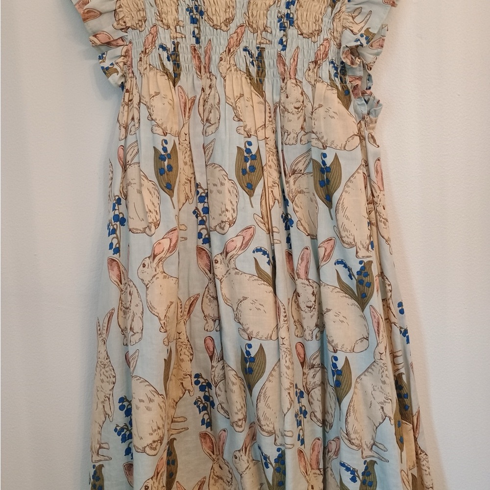 Pink Chicken Cream Off-the-Shoulder Sundress